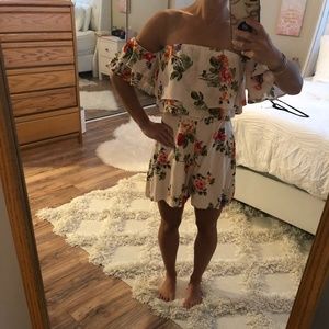 Floral off the shoulder Romper